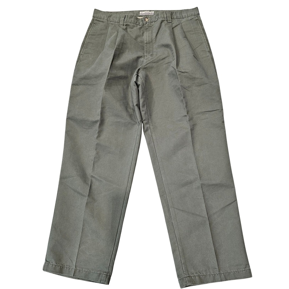 Fieldmaster Mens Olive Green Pleated‎ Casual Pants Size 36x30
